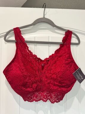 Smart & Sexy Red Lace Bralette XXL NWT Wireless Bra Plus Size